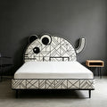 Geometric Tiger Upholstered Bed