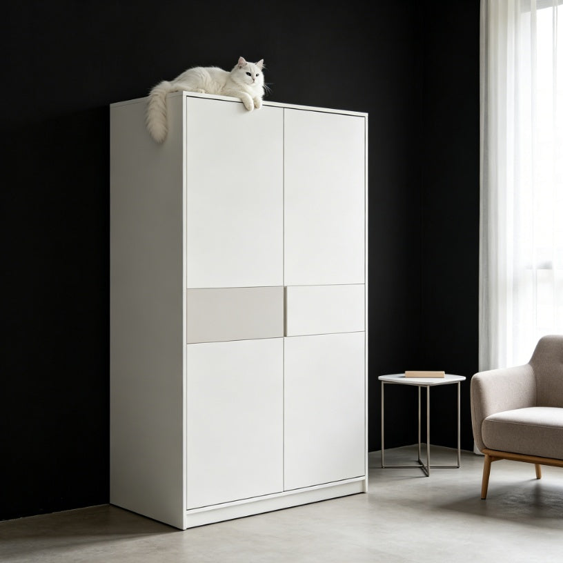 geometrically partitioned minimalist wardrobe