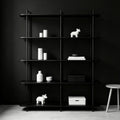 Minimalist Black & White Floor Display Shelf