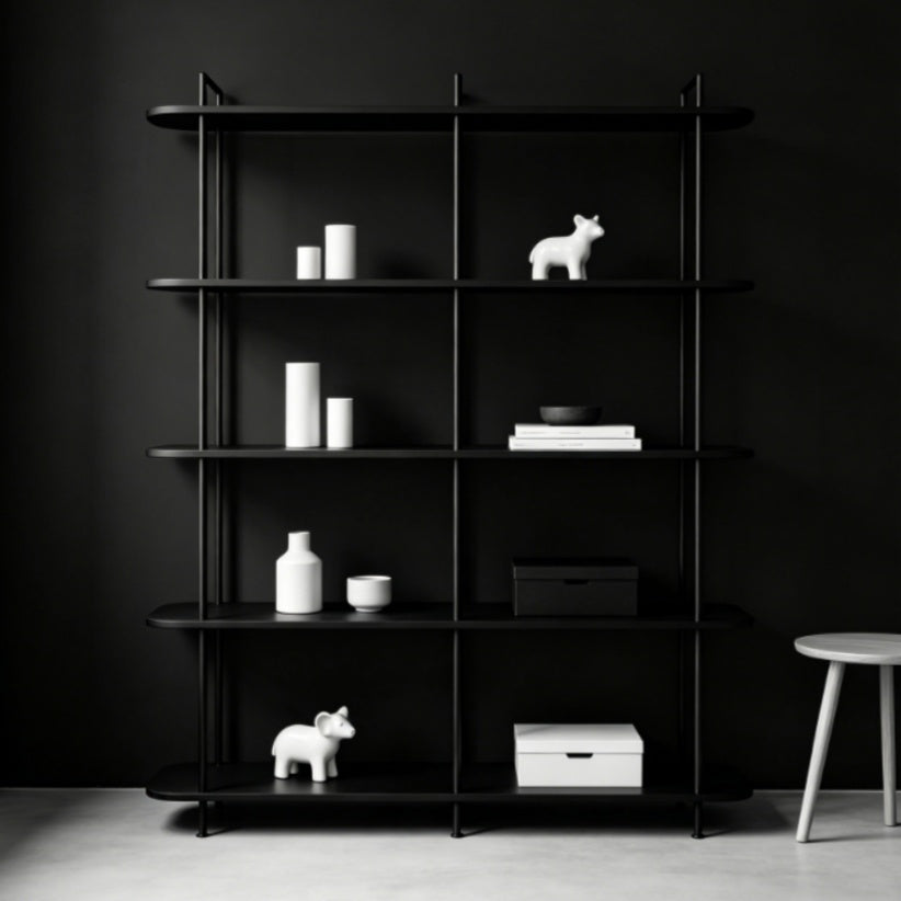 Minimalist Black & White Floor Display Shelf