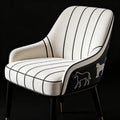 Black & White Line Minimalist Upholstered Dining Chair